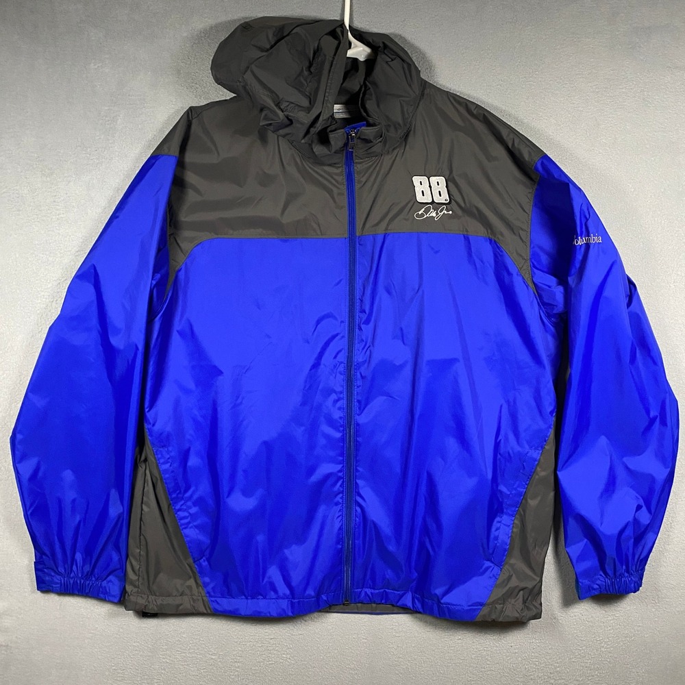Columbia Glennaker Lake Jacket Mens XL Blue Dale Earnhardt Jr 88 Windbreaker